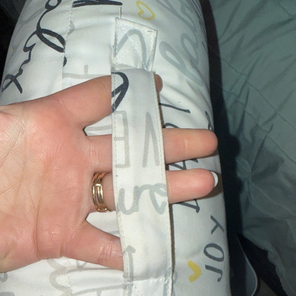 Boppy Baby Pillow with Yellow and Black Text Design - Picture 3 of 5
